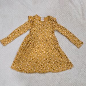 jumping beans Mustard Floral Long-Sleeve Dress